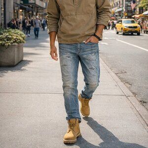 Jordan Craig Legacy Edition Jeans Mens 38x32 Light Wash Slim Tapered Denim